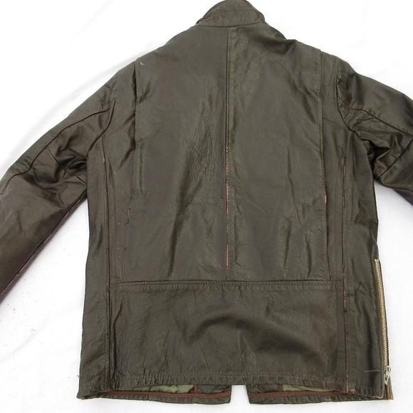 Vintage 1960's 1970's Cafe Racer Leather Jacket - Picture 5 of 8